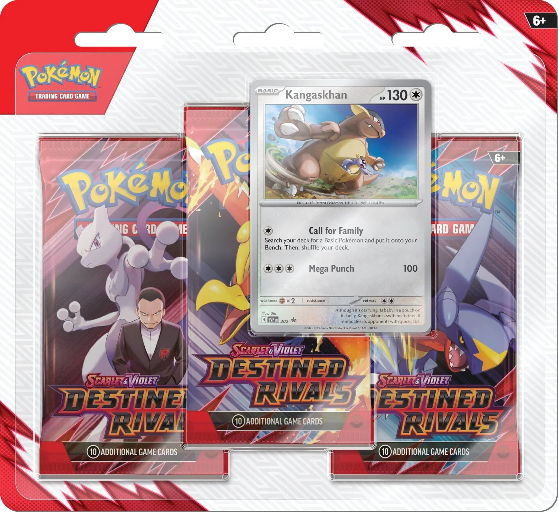 Pokemon Scarlet and Violet Destined Rivals 3 Pack Blister Kangaskhan