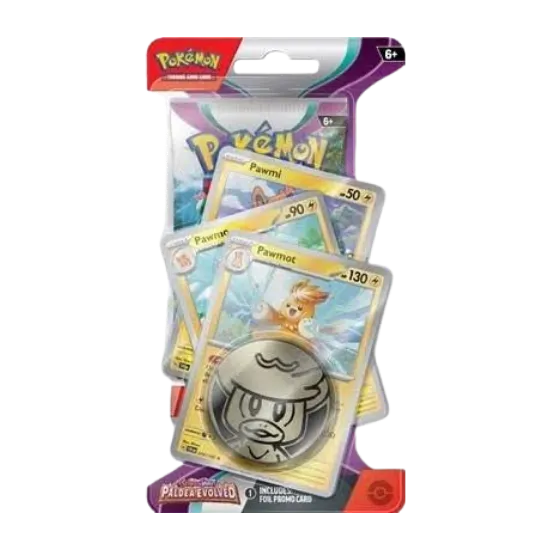 Pokemon Scarlet and Violet Paldea Evolved Premium Checklane Blister Pawmot