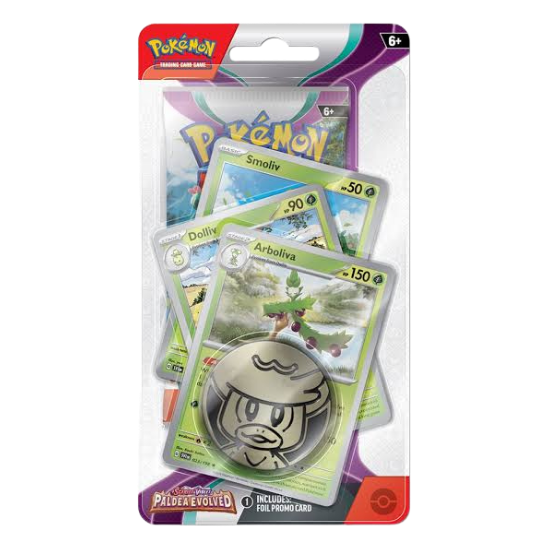 Pokemon Scarlet and Violet Paldea Evolved Premium Checklane Blister Arboliva