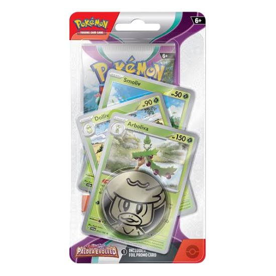 Pokemon Scarlet and Violet Paldea Evolved Premium Checklane Blister Arboliva