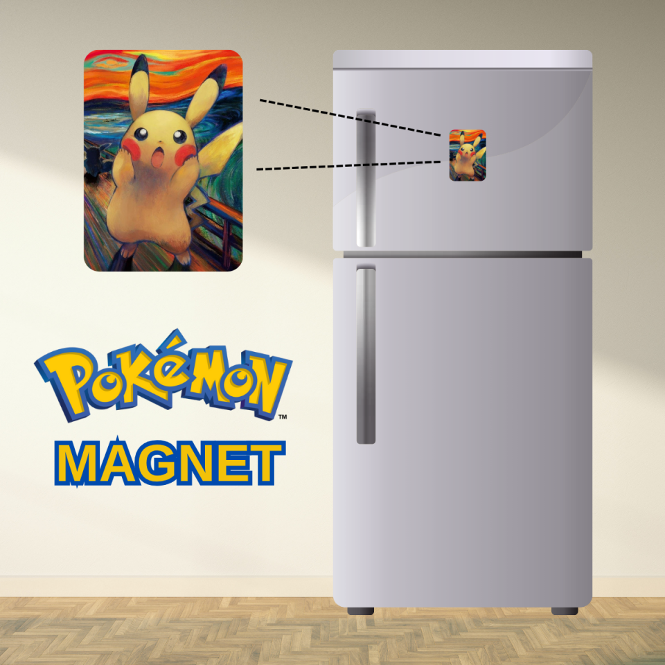 Pokemon Pikachu Temalı Dolap Magneti Ahşap ( 5x7cm )