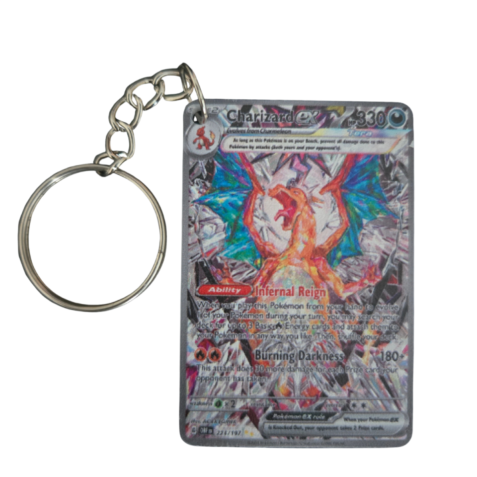 Pokemon Pleksi Özel Yapım Charizard ex Anahtarlık