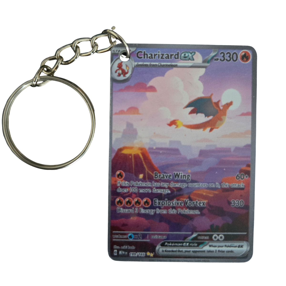 Pokemon Pleksi Özel Yapım 151 Charizard ex Anahtarlık